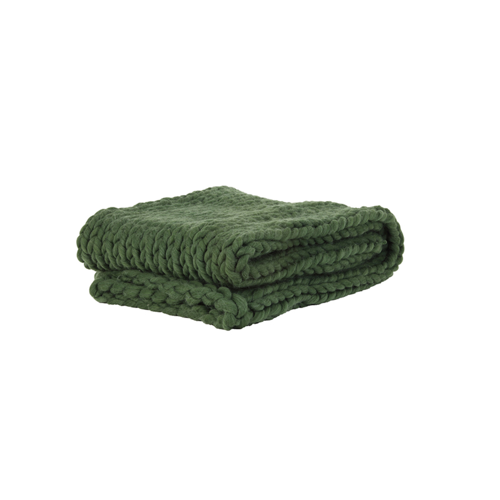 Knitted green throw