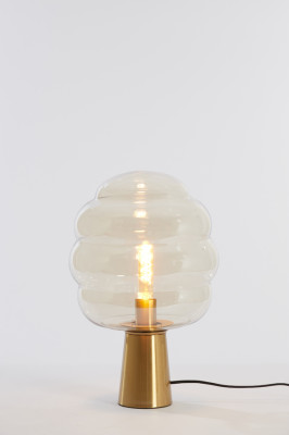 Misty beige glass table lamp