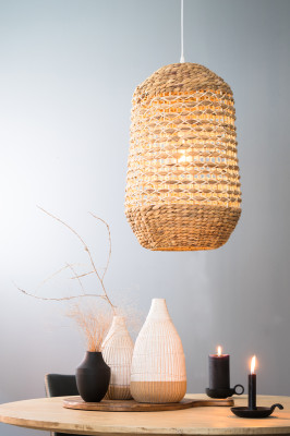 Tripoli rattan natural-white hanging lamp