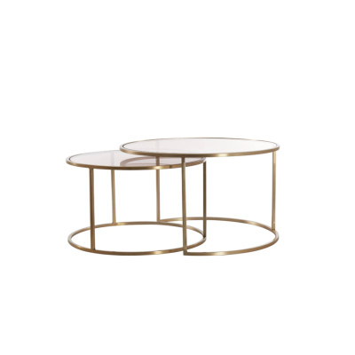Duarte brown+gold coffe table set