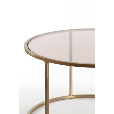 Duarte brown+gold coffe table set